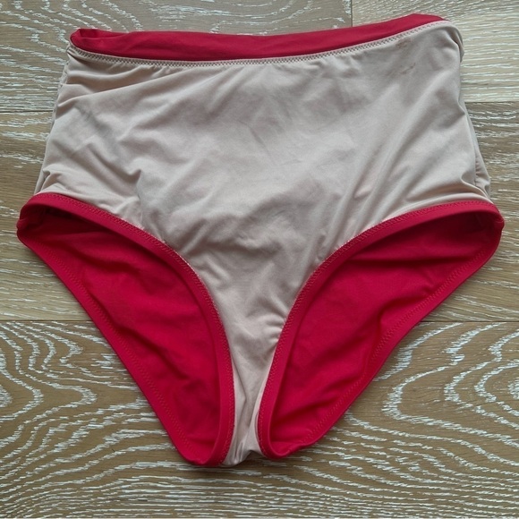 J Crew Ruched high-rise full-coverage bikini bottom in Red sz. XS - Picture 7 of 8
